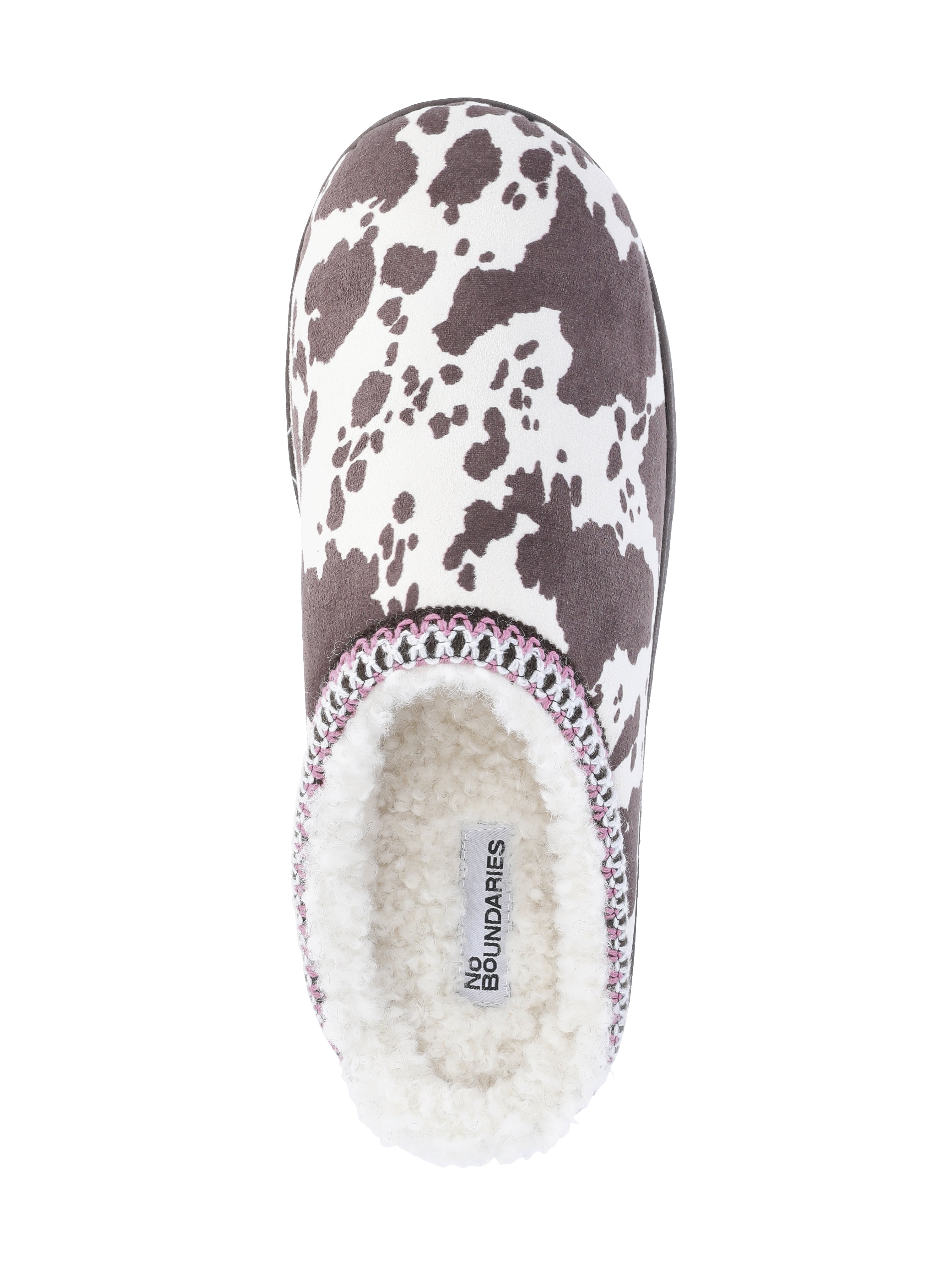 No Boundaries Women's Cow Print Clog Slippers