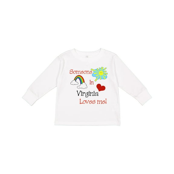 Inktastic Someone in Virginia loves me Boys or Girls Long Sleeve Toddler T-Shirt