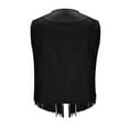 thumbnail image 5 of Weiqiqre Womens Jacket Sleeveless Vest Tassel Faux Leather Open Front 70S Hippie Jacket Cardigan, 5 of 8