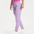 thumbnail image 4 of felwors Yoga Scrub Pants Women High Waist Loose Summer Lightweight Pants Workout Cargo Jogger Scrubs with Zipper Pockets Light Purple, XXL, 4 of 8