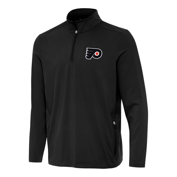 Men's Antigua  Black Philadelphia Flyers Perilous Quarter-Zip Sweatshirt