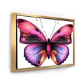 thumbnail image 2 of Designart Portrait de papillon rose vif ART MURAL À CADRE FLOTTÉ, 2 of 4