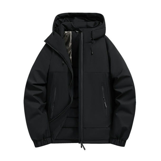Ceisia Men's Solid Color Stand Up Collar Zipper Warm Coat Casual Fashion Outdoor Daily Long Sleeve Outerwear Gift