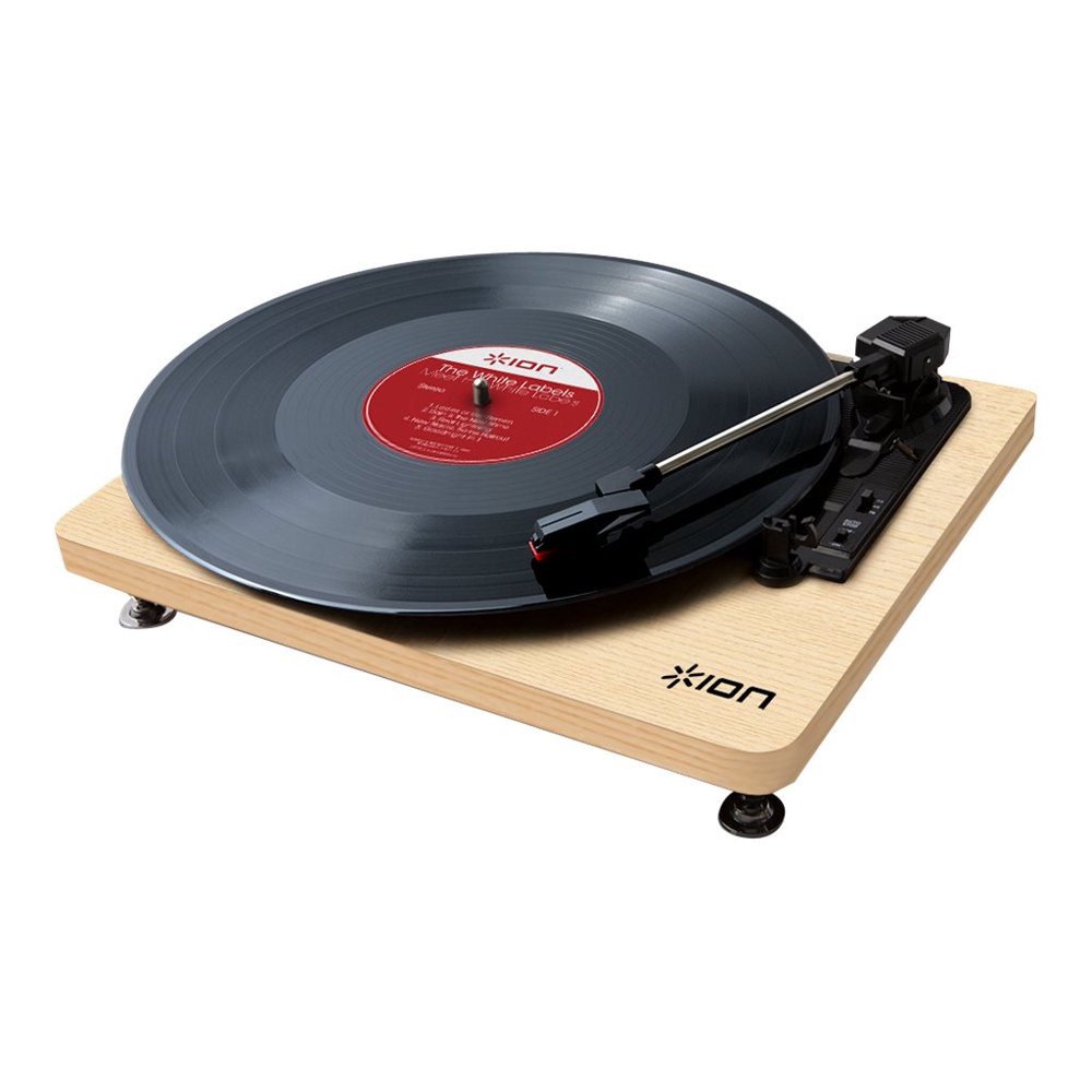 ION Compact LP Turntable wood grain