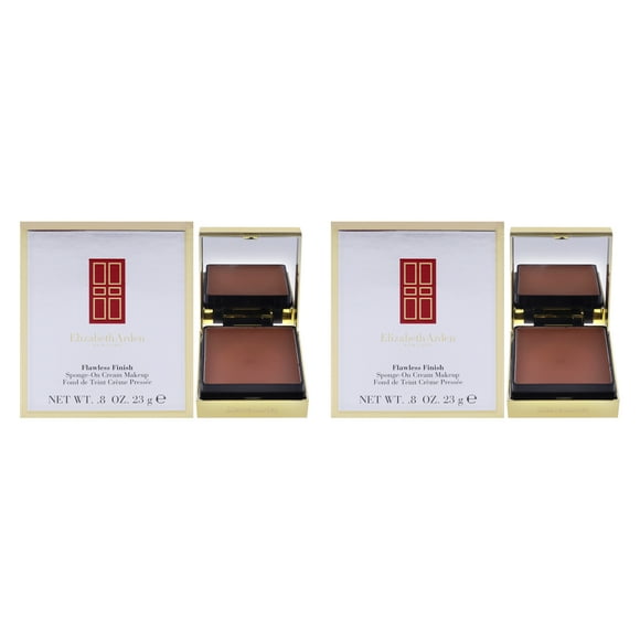 Maquillaje en crema con esponja Flawless Finish - 57 Chestnut de Elizabeth Arden para mujeres - Base de maquillaje de 0,8 oz - Paquete de 2