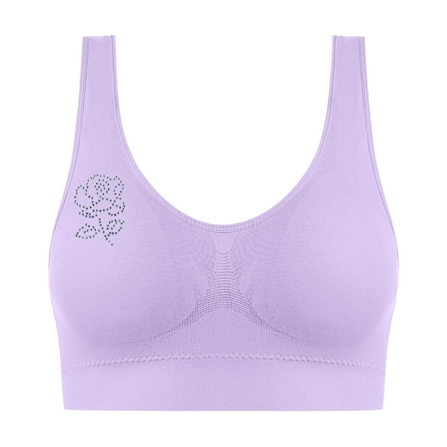 Women's Adjustable Ribbed Bra - Wireless Seamless Bralette | Lightweight Full Coverage with Wide Straps for Large Bust Support