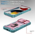 thumbnail image 2 of Allytechgroup Case For iPhone 16 Pro Max with Slide Camera Cover, [Include 1x Screen Protector] 360° Rotated Kickstand Military Grade Shockproof Protective Cover For iPhone 16 Pro Max, Pink+Green, 2 of 9