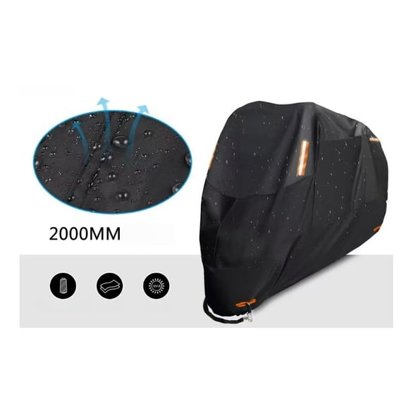 Vruelia Motorcycle Cover, All-Season Waterproof Outdoor Sun Protection Fit up to,,M-200X90X100cm,G117301