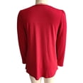 thumbnail image 1 of Camiseta Casual De Manga Larga, Dobladillo Curvado Para Mujer, Parte Superior Casual De Manga Larga, Parte Delantera Plisada Para Citas, 1 of 6