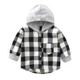 thumbnail image 2 of Toddler Boy Casual Cotton Coats Long Sleeve Hooded Plaid Shirt Coats, 2 of 8