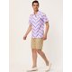 thumbnail image 4 of Lars Amadeus Camisas de bloque de color con cierre de botones y mangas cortas con estampado de rayas de verano para hombre Azul rosado L, 4 of 6