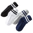 thumbnail image 2 of Calcetines de dos rayas para niños Calcetines de algodón suave de corte bajo para niños pequeños Calcetines de tubo atléticos para niños Niños Niñas M 14‑17 cm para 3‑6 años, 2 of 5