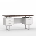 thumbnail image 5 of 60'' Mariposa Home Office Computer Desk - Walnut Top, White Body, White Metal, White Hardware, 5 of 6