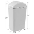 thumbnail image 2 of Farmoon 14L Slim Trash Can Modern Swing Lid Wastebasket Paper Dustbin Waste Bin, 2 of 5