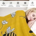 thumbnail image 3 of Creowell  Cute Bees Throw Blanket, Cartoon Bee and Flowers Flannel  Blanket, Nature Spring Garden Bee Decorative  Blanket for Kids Girls Boys Yellow Black Fuzzy Blanket, 3 of 6