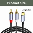 thumbnail image 2 of High Fidelitys Type C to 2RCA Sound Splitter Adapter Cable for Phone 15/16 Clear Sound Transmission, 2 of 8