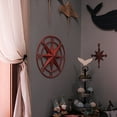 thumbnail image 4 of Zeckos Coral Distressed Metal Compass Rose Nautical Wall Décor 20 inch, 4 of 6