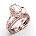 thumbnail image 3 of Beautiful Boho And hippie 2.35 Carat Oval Cut Diamond Moissanite Engagement Ring, Wedding Ring, Two Matching Band in 925 Sterling Silver With 18k Rose Gold Plating Romanic Gift For Her, 3 of 4