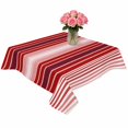 thumbnail image 2 of Red Vertical Striped Table Cloth Waterproof Tablecloths, Farmhouse Minimalist Abstract Lines Tablecloth Dining Table Cover for Kitchen Party Tabletop Outdoor, Square Tablecloth 60x60 Inch, 2 of 9