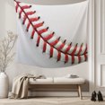 thumbnail image 5 of Baseball Tapestry for Bedroom Wall Hanging Tapestry, Red White Texture Sports Ball Minimalist Ceiling Backdrop Tapestries Poster Blanket Wall Decor for Teens Room Living Room Dorm 55" x 73", 5 of 8