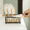 thumbnail image 3 of Flat Metal Square Napkin Holder with Weighted Arm and a Wooden Tray Perfect for Adorning Dining Table, Kitchen Countertop and Napkin Holder for Bathroom also Good for Outdoor Table at Restaurant, 3 of 6