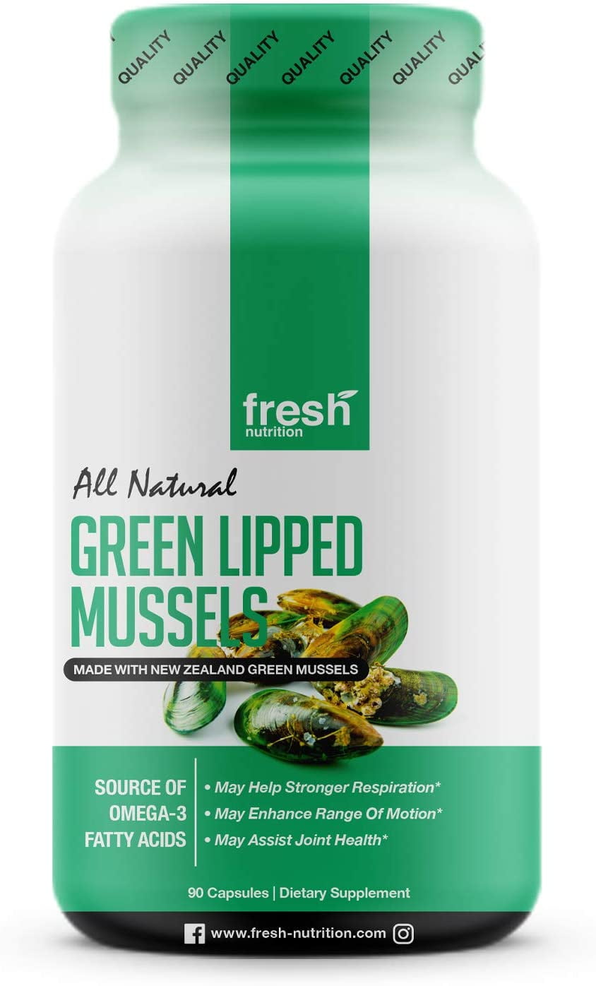 Fresh Nutrition Green Lipped Mussel Supplement - Strongest DNA Verified 500mg - 90 Caps