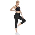 thumbnail image 4 of JUSLIO Leggings for Women Solid with Pockets Butt Lifting Yoga Workout Capris Leggings, 4 of 9