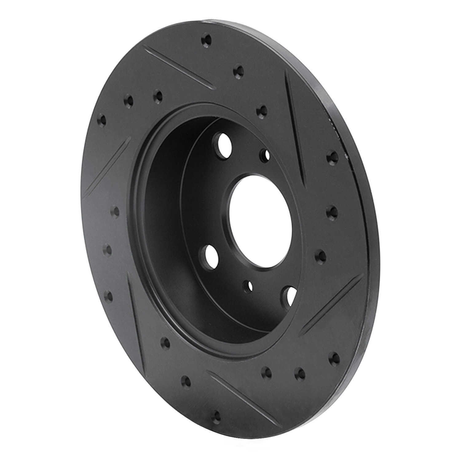 Dynamic Friction Company 633-76031L DFC Brake Rotor - Drilled And Slotted - Black