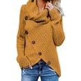 thumbnail image 3 of LOVE DOCK Solid Women Sweater O-Neck Long Sleeve Winter Warm Clothes Buttons Fashion Autumn Elegant Pullovers Casual Sweaters, 3 of 6