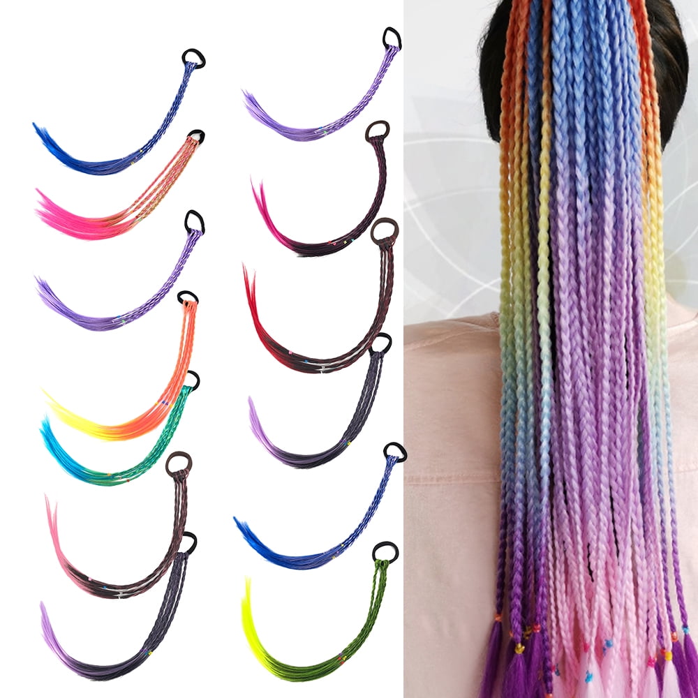 Synthetic Kids Twist Braid Headband  Rubber Bands Hair Ornament Wig Ponytail