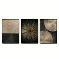 thumbnail image 3 of 3pcs Modern Abstract Black Wood Grain Canvas Wall Art Set, Nordic Inspired, Frameless - Ideal for Bedroom, Living Room & Home Office Decor, 3 of 4