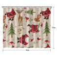 thumbnail image 5 of Beige Christmas Santa and Animal Pattern Shower Curtain 84"x72" ,Bathroom Decorative Shower Curtains Set with 12 Hooks,Modern Waterproof Washable Shower Curtain, 5 of 6