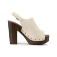 thumbnail image 3 of BLISSFUL STEP Valentine's Women's Shoes Chunky Heel Buckle Slingback Chunky Platform Sandals Beige 7, 3 of 8