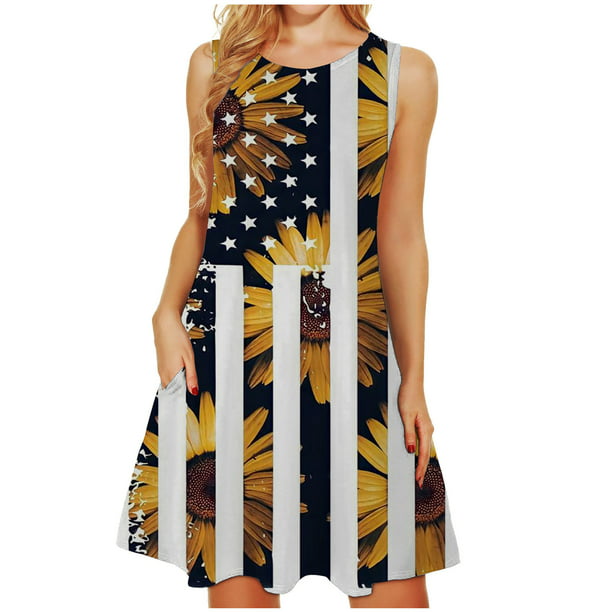 Dresses for Women 2022 Independence Day Print Women Fashion Summer ...