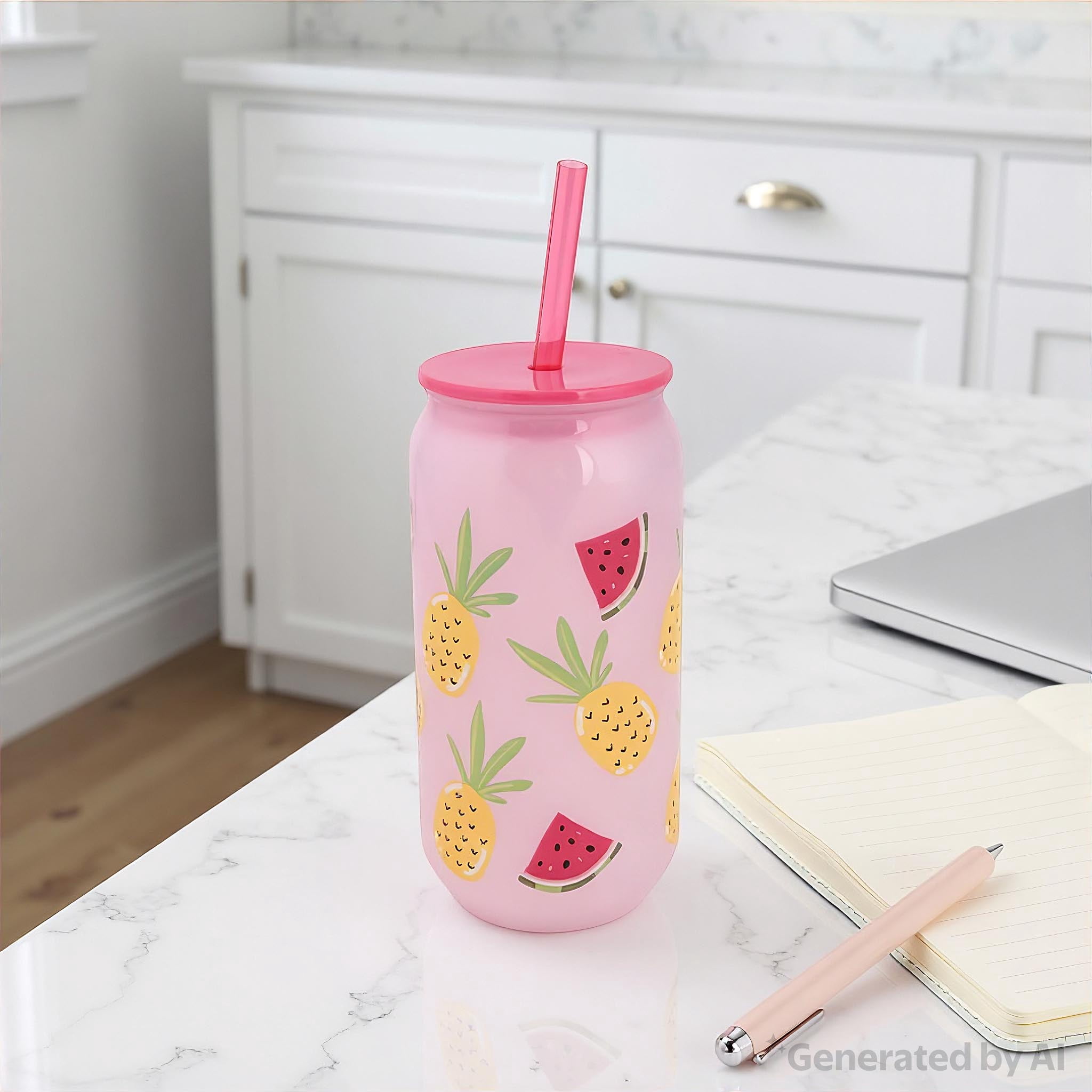 Mainstays 20-Ounce Color-Changing Acrylic Can Shape Tumbler, Assorted Fruit Print