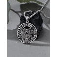 thumbnail image 2 of Viking Wolf Necklace for Men 925 Sterling Silver Witcher Medallion Norse Pendant Viking Jewelry for Men, 2 of 6