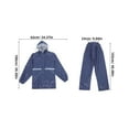 thumbnail image 2 of IDEANATEGRATE Outdoor Navy Waterproof Motorcycle Raincoat Pants Reflective Double Layer Unisex Rain Suit, 2 of 7