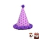 thumbnail image 2 of KAKOWELY Sombrero de papel para cumpleaños con bolas de peluche brillantes, suministros para fiesta (morado), 2 of 4
