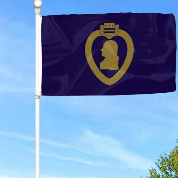 Bayyon Purple Heart Flag Banner with Grommets 3x5Feet Man cave Decor