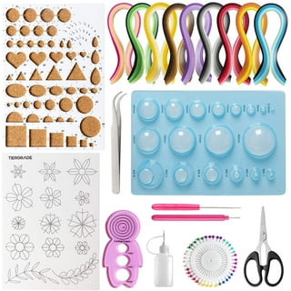 Colours Crafts Complete Quilling Kit - Quilling Materials with Wooden  Frame, Template, Printed Background, Ruler, Quilling Tool, Paper Strips,  Glue