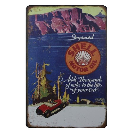 Shell motor oil metal tin sign vintage style reproduction | Walmart Canada