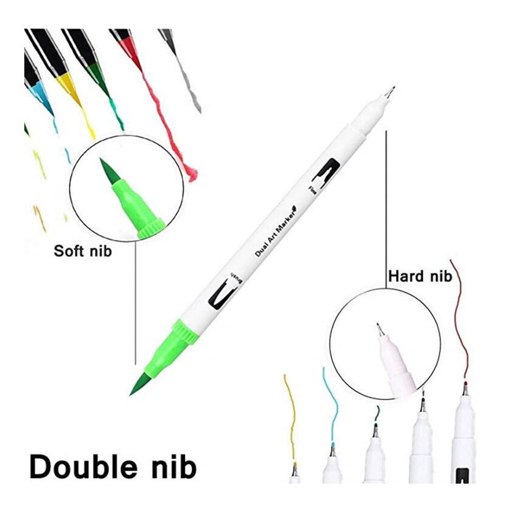 FVDPWYE 100 colors Dual Tip Brush Pens plastic fine liner making pen high lighter