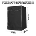 thumbnail image 3 of Funda para lavadora/secadora, funda para lavadora para máquina de carga frontal espesante impermeable y a prueba de polvo, con cremallera suave y cuerdas fijas (M, negro), 3 of 7