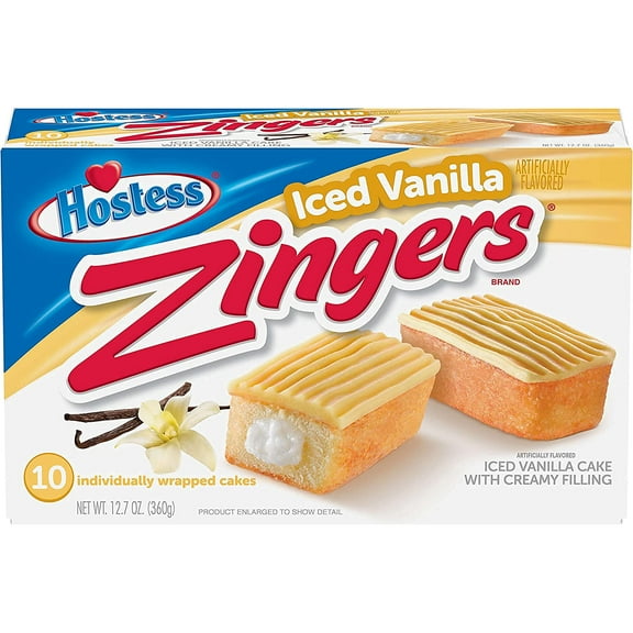Iced Vanilla Zingers | 12.7 Ounce | 10 Count Box | Pack of 2 (20 Total Zingers)