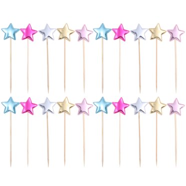 100th Birthday Cake Decorations Kit - Cake Picks, Hearts, Stars, Balloons, Paper Fans, Pink & Rose Gold, Party Supplies