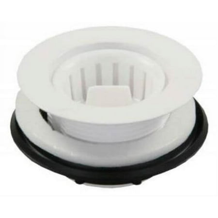 

JR Products 95015 Plastic Strainer with Threaded Screw-In Basket - White