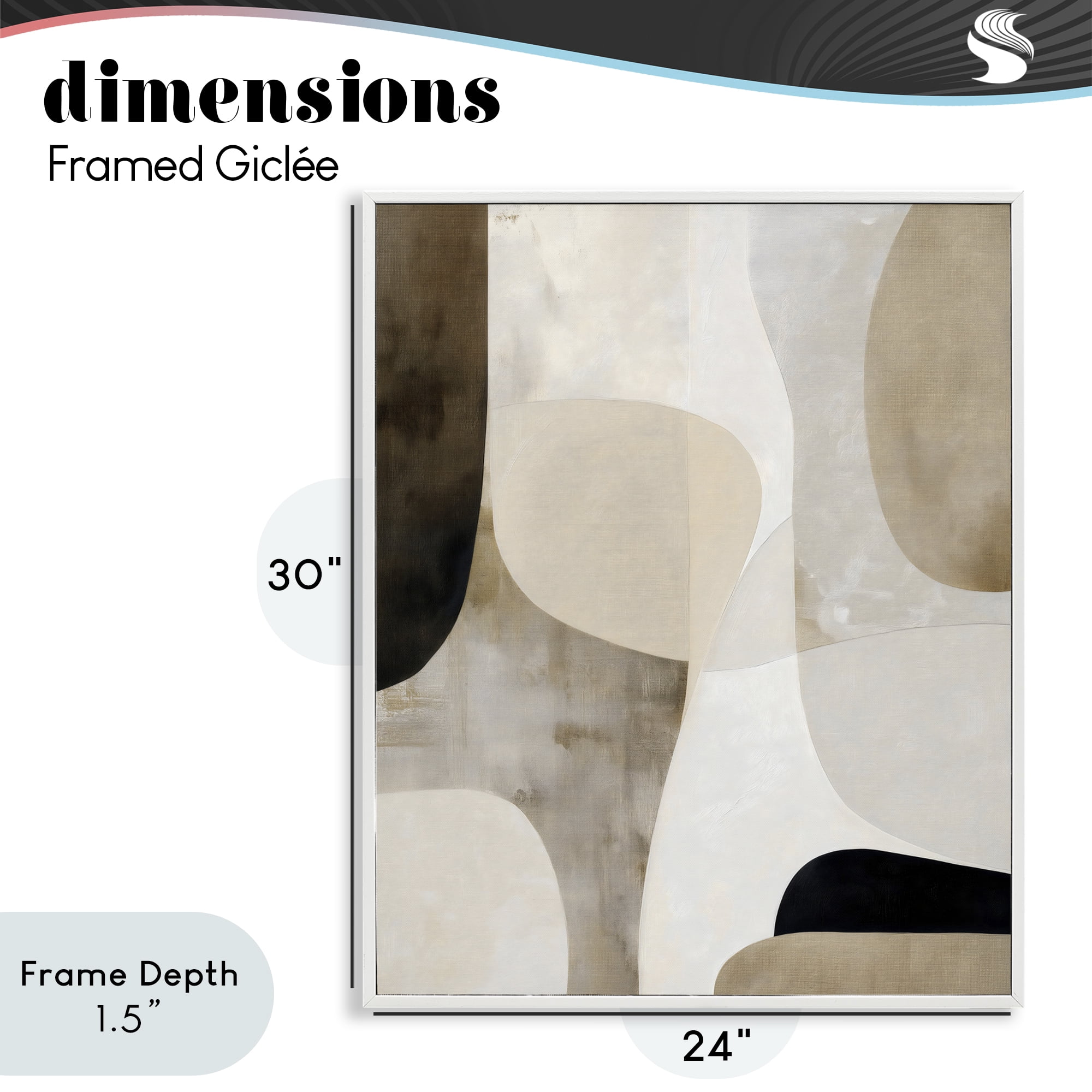 Stupell Industries Tan Shapes Organic Balance White Framed Giclee Art, design by Ink Drop Loft