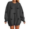 thumbnail image 2 of TTUHYWXI Crewneck Halloween Sweatshirts for Women Skeleton Ghost Print Long Sleeve Sweaters Overized Loose Fit Fall Pullover (Grey, XL), 2 of 6