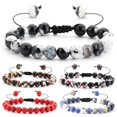 thumbnail image 4 of Natural Lava Volcanic Stone Blackstone Tiger's Eye Bead Bracelet Adjustable Braided Rope Bracelet Men's Women's Yoga Bracelet, 4 of 6