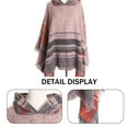 thumbnail image 3 of Women's Plaid Hooded Cape Shawl Blanket Poncho Hoodie Cape Shawl with Tassels - Taro Purple, 3 of 5